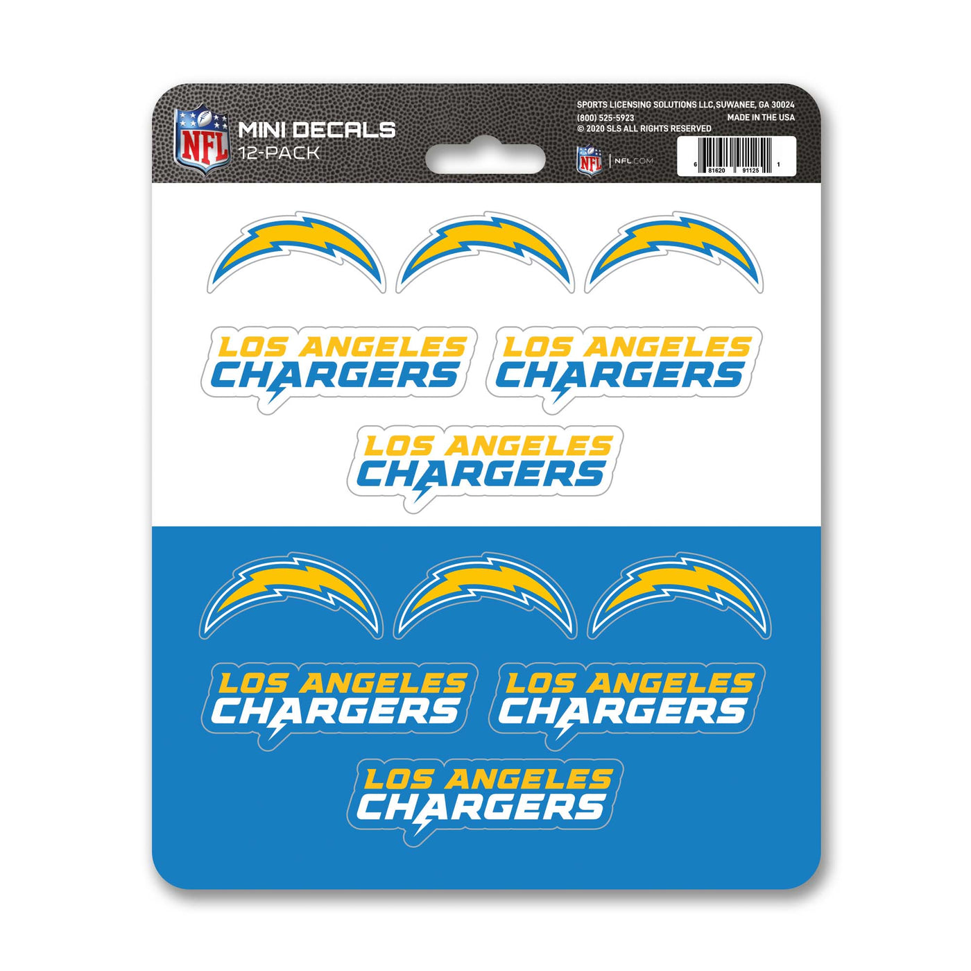 NFL - Los Angeles Chargers Mini Decal 12-pk