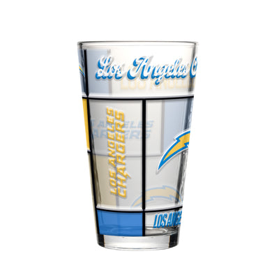 LA Chargers 16oz Quilted Stained Pint Glass