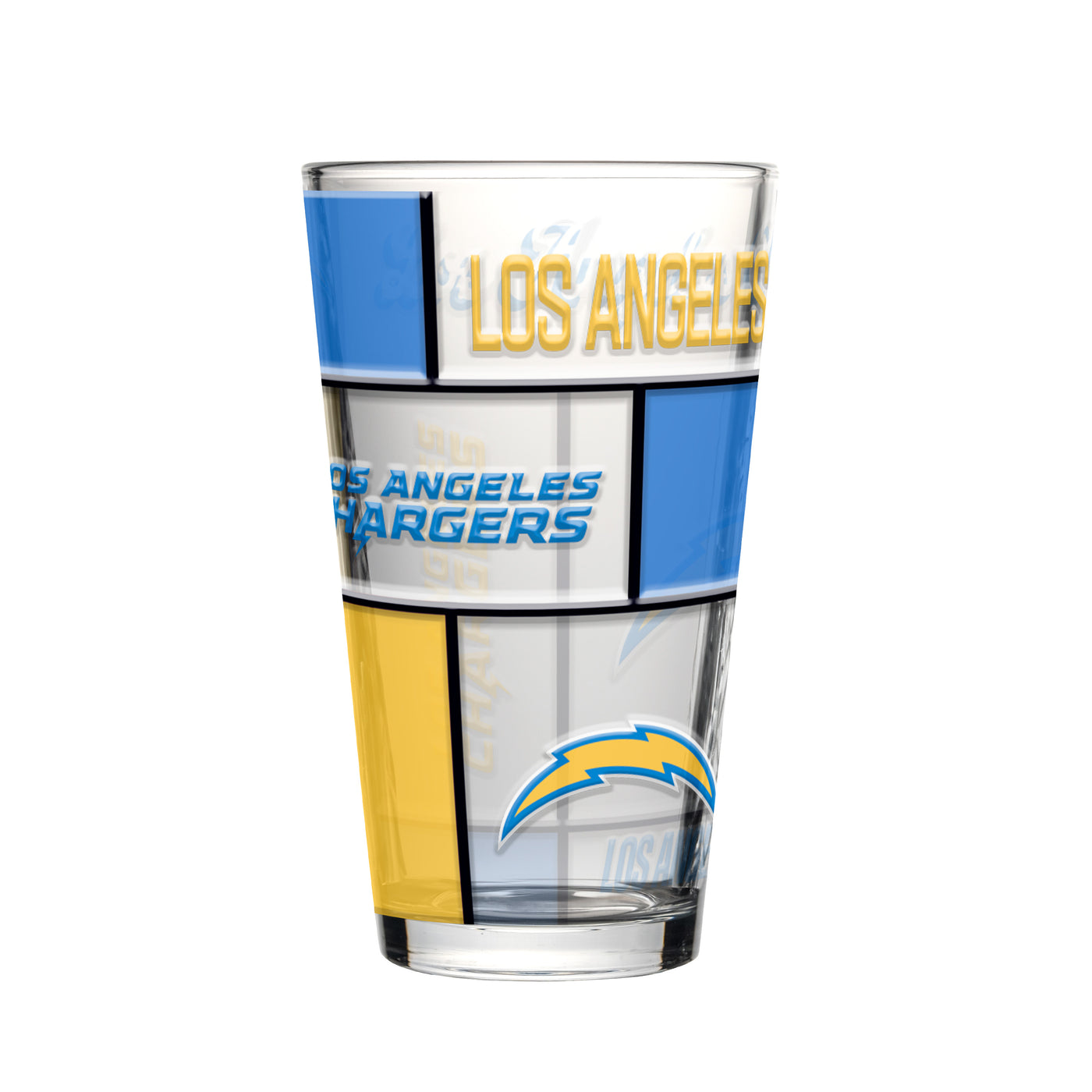 LA Chargers 16oz Quilted Stained Pint Glass
