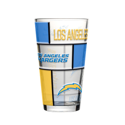 LA Chargers 16oz Quilted Stained Pint Glass