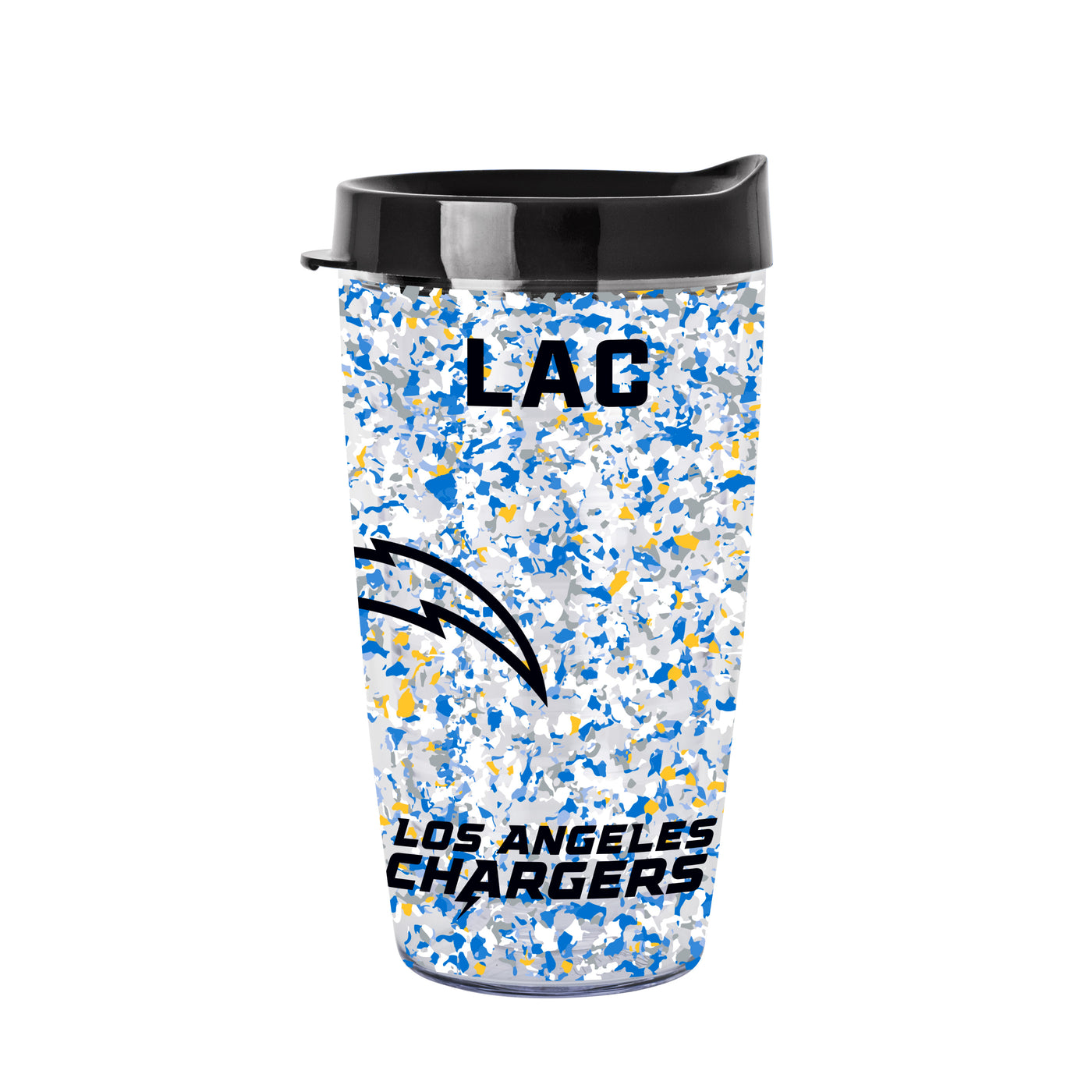 LA Chargers 16oz Terrazzo Dbl Wall Clear Tumbler