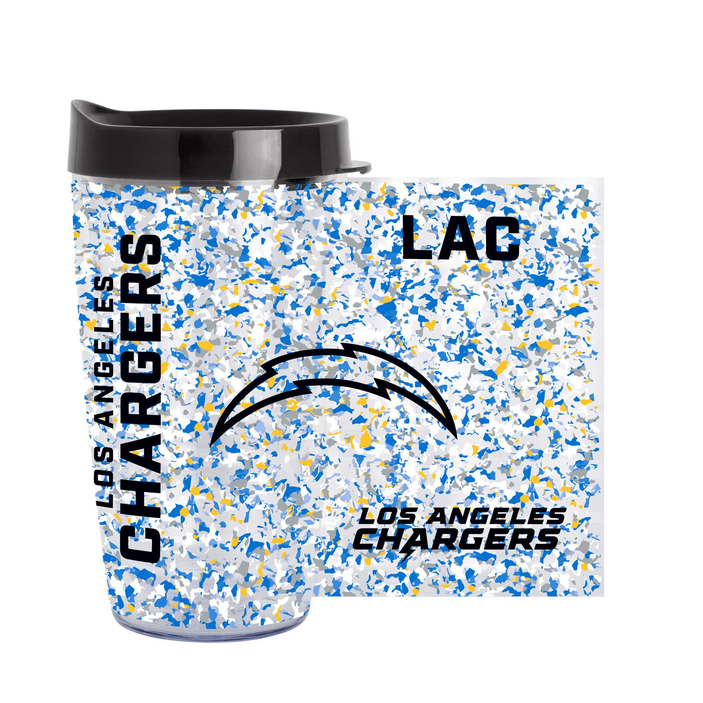 LA Chargers 16oz Terrazzo Dbl Wall Clear Tumbler