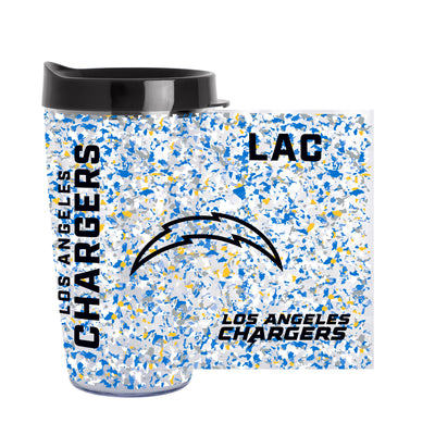 LA Chargers 16oz Terrazzo Dbl Wall Clear Tumbler