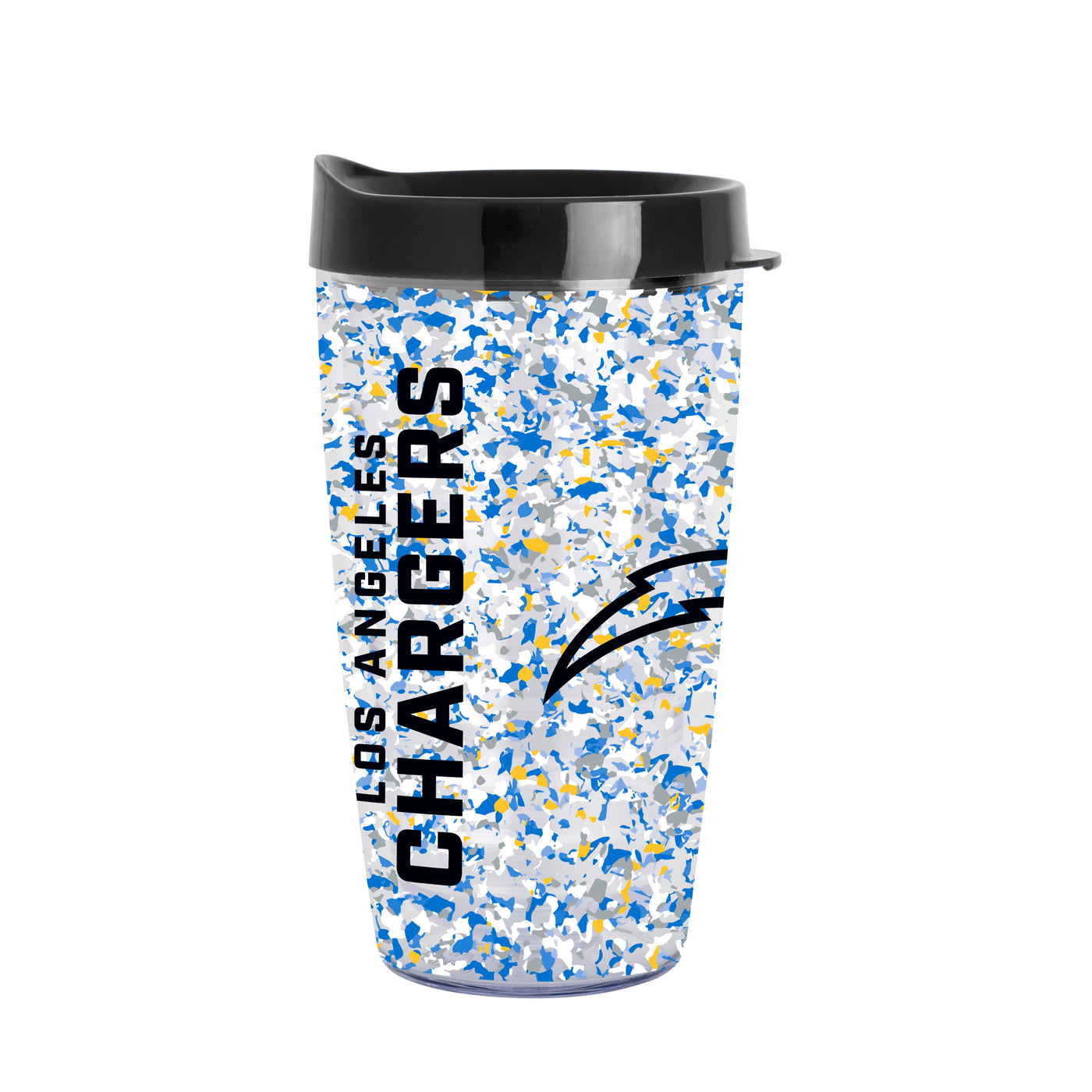 LA Chargers 16oz Terrazzo Dbl Wall Clear Tumbler