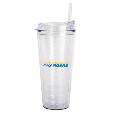 LA Chargers 22oz Flipside Dbl Wall Clear Tumbler