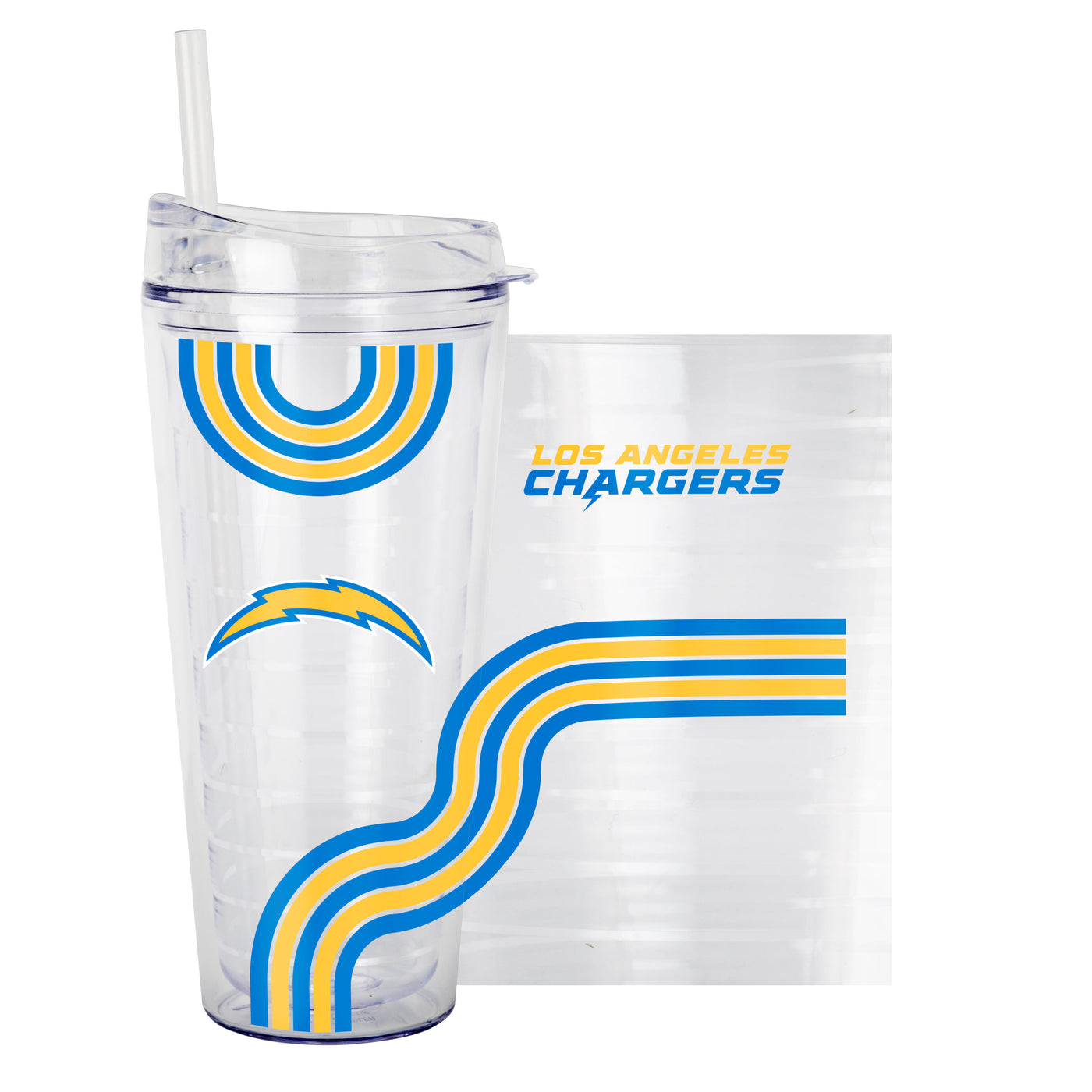 LA Chargers 22oz Waves Dbl Wall Clear Tumbler