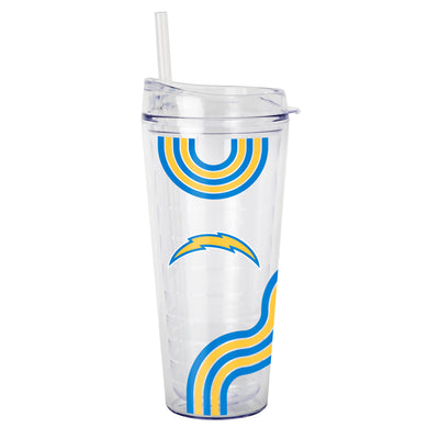 LA Chargers 22oz Waves Dbl Wall Clear Tumbler