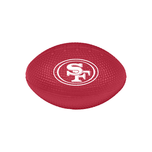 San Francisco 49ers Stress Less Football by Logo Brands, soft foam recreation football for stress relief and casual play.