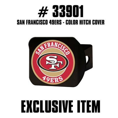 TRINITY NFL - San Francisco 49ers Color on Black Hitch Cover