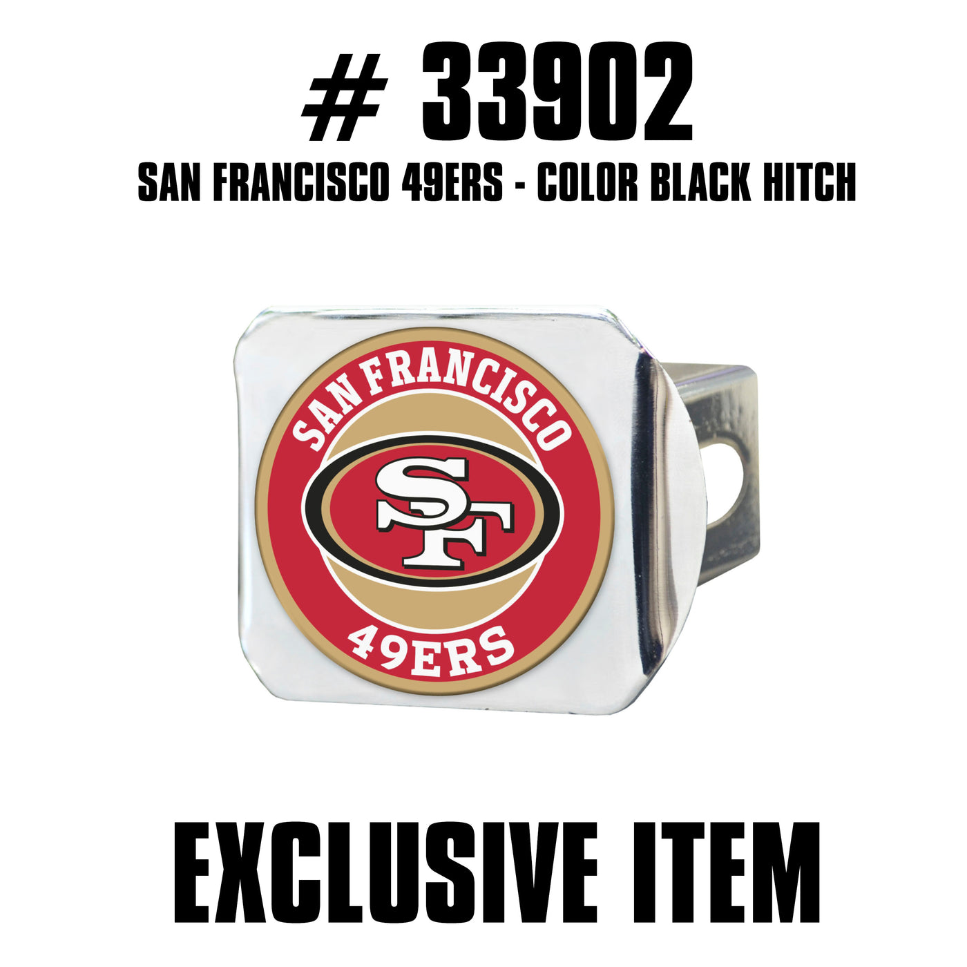 TRINITY NFL - San Francisco 49ers Color on Chrome Hitch Cover