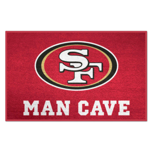 NFL San Francisco 49ers Man Cave Starter mat by Logo Brands, featuring team logo and design for sports fan decor.