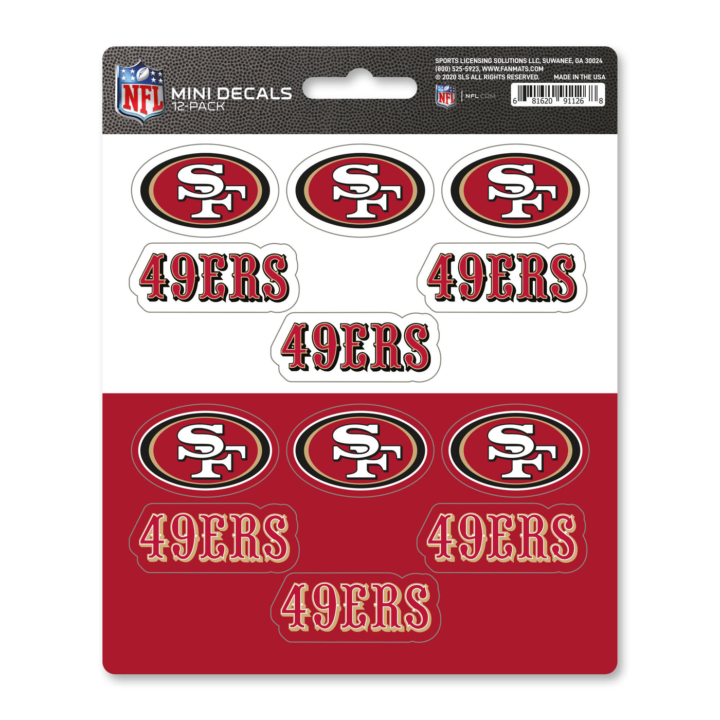 NFL - San Francisco 49ers Mini Decal 12-pk