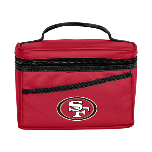 San Francisco 49ers 6-can flex cooler by Logo Brands, featuring team logo and insulated design, perfect for outdoor events.
