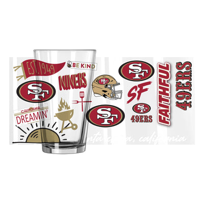 San Francisco 49ers 16oz Native Pint Glass