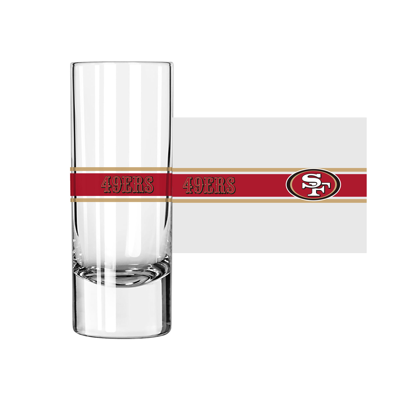 San Francisco 49ers 2.5oz Stripe Shooter Glass