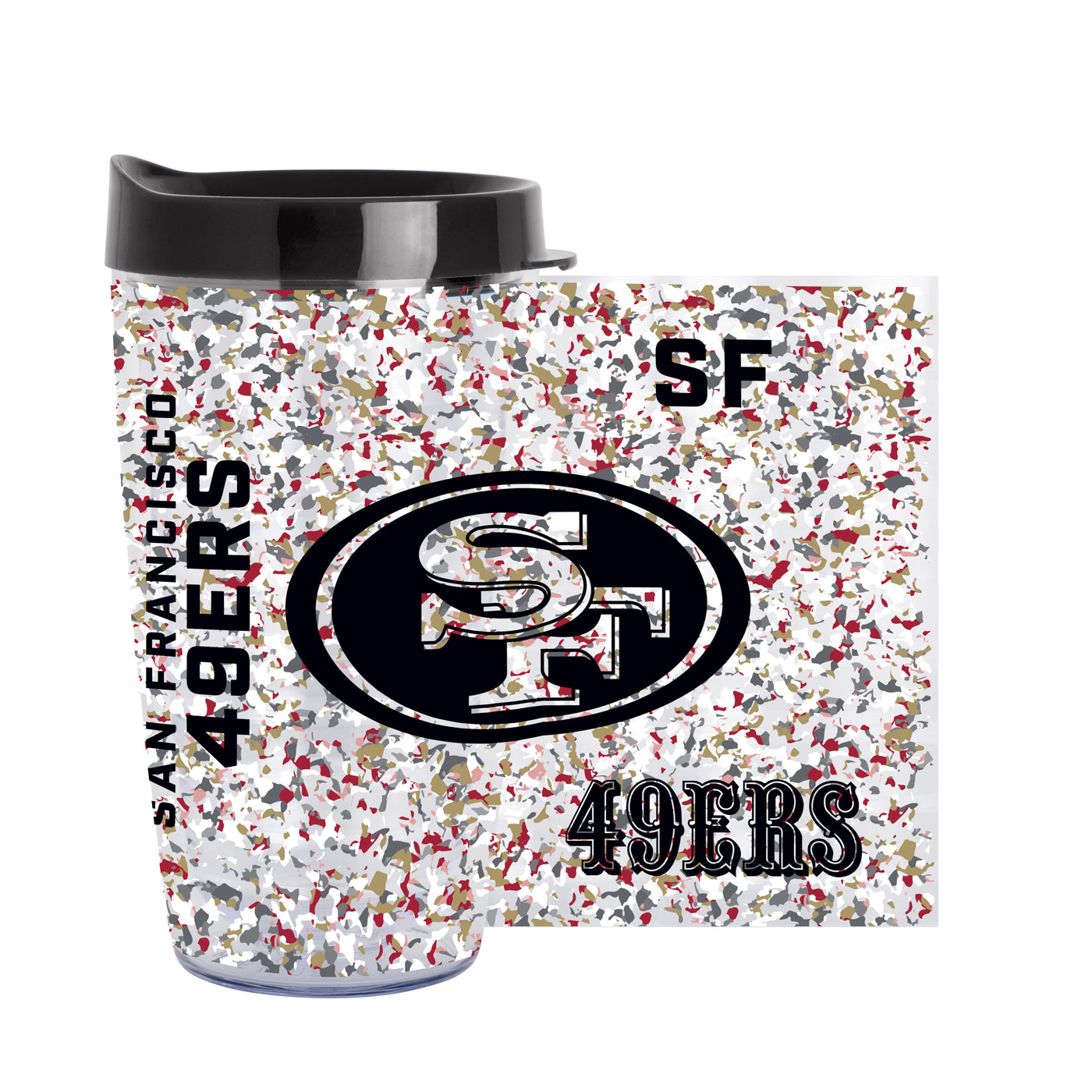 San Francisco 49ers 16oz Terrazzo Dbl Wall Clear Tumbler