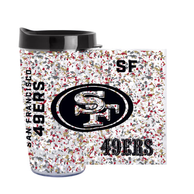 San Francisco 49ers 16oz Terrazzo Dbl Wall Clear Tumbler