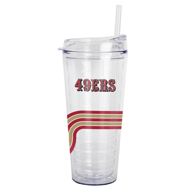 San Francisco 49ers 22oz Waves Dbl Wall Clear Tumbler