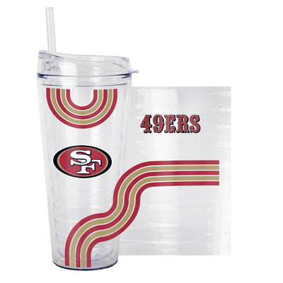 San Francisco 49ers 22oz Waves Dbl Wall Clear Tumbler