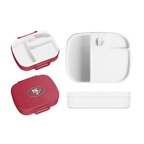 San Francisco 49ers travel lunch box cooler with team logo, insulated compartment, and carry handle for sports fans.