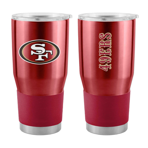 San Francisco 49ers 30oz Gameday stainless steel tumbler featuring team logo and red and gold design.