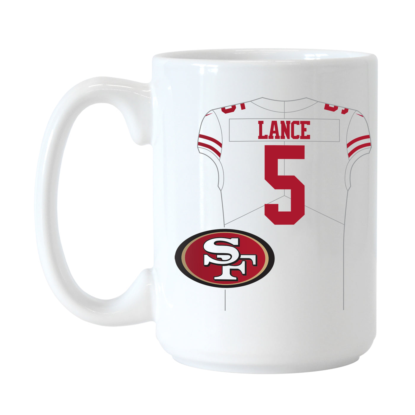 SF 49ers 15oz Trey Lance Jersey Sublimated Mug
