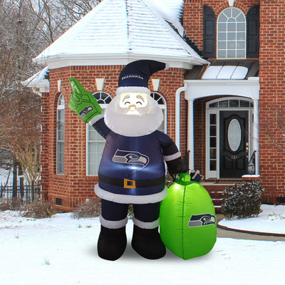 Seattle Seahawks Santa Claus Yard Inflatable - Logo Brands