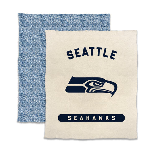 Seattle Seahawks Luxe Prime Dreams throw blanket by Logo Brands featuring team logo and Seahawks-themed design.