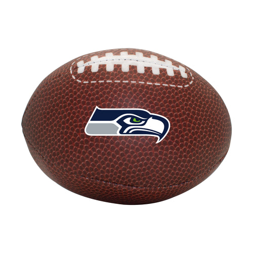 Seattle Seahawks micro soft football for recreation by Logo Brands, featuring team logo and vibrant team colors.