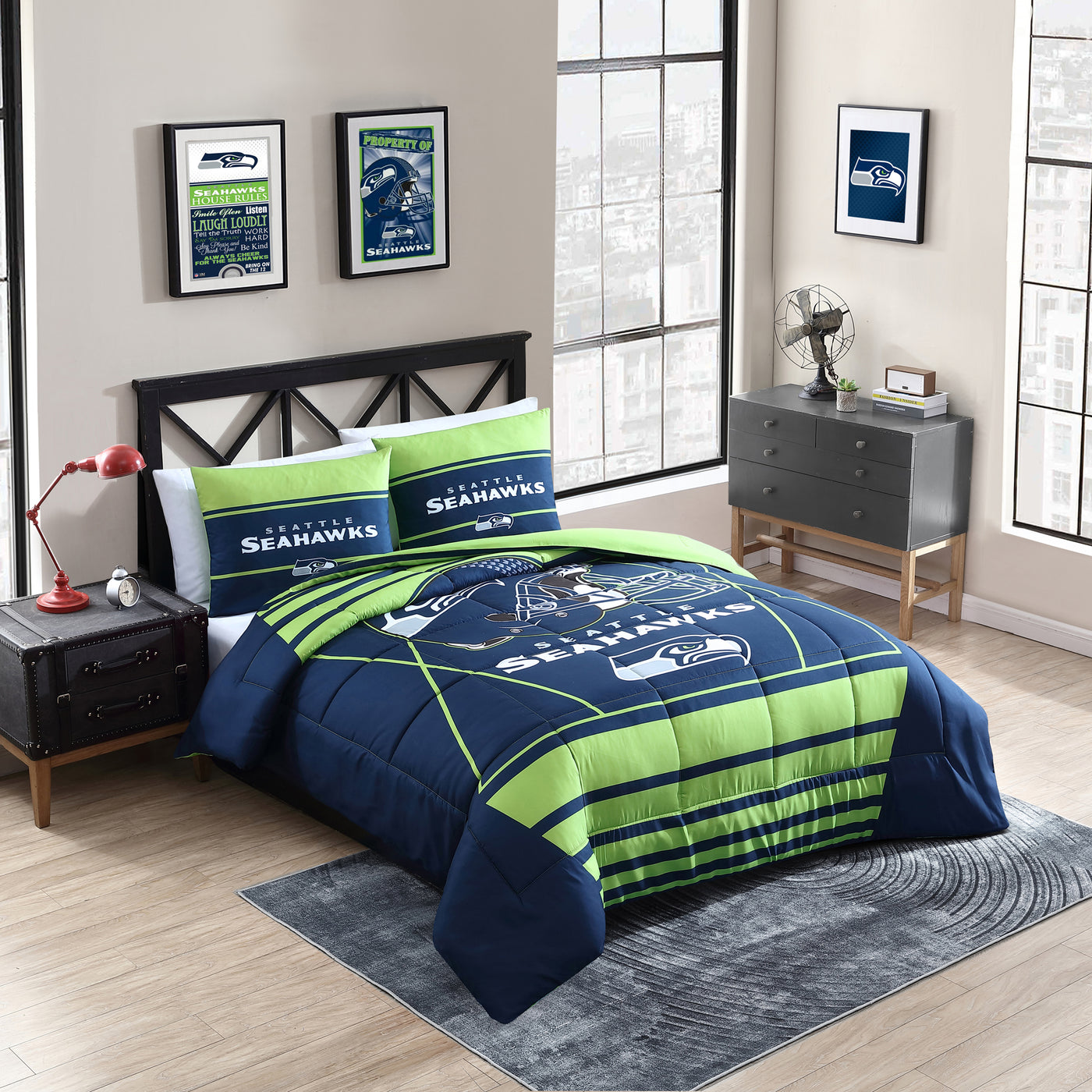 Seattle Seahawks Crosser Comforter Set Full/Queen