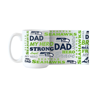 Seattle Seahawks 15oz Best Dad Ever Ceramic Mug