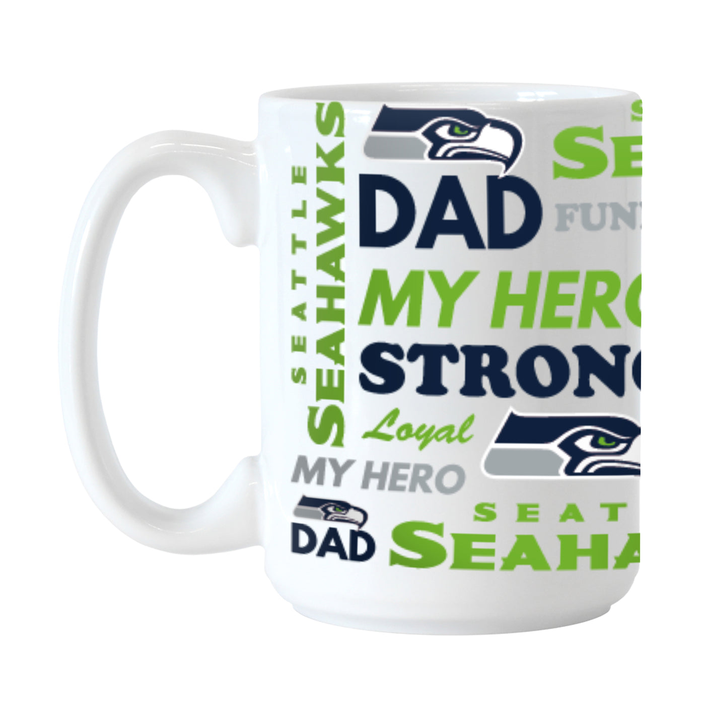 Seattle Seahawks 15oz Best Dad Ever Ceramic Mug