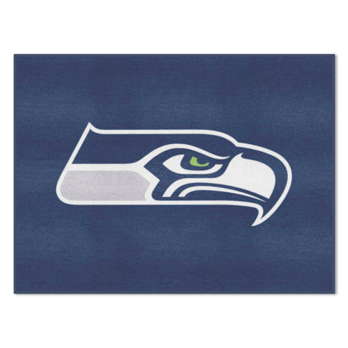 Seattle Seahawks All-Star Mat by Logo Brands featuring the team logo and vibrant design, ideal for game day decor.