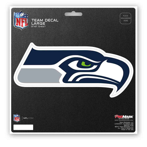 Seattle Seahawks large decal by Logo Brands, featuring team logo and colors, perfect for sports fan decorations.