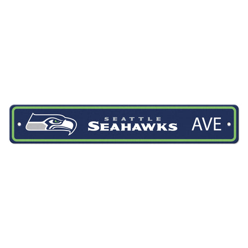 Seattle Seahawks street sign for mancave décor, featuring team logo and bold design, by Logo Brands.
