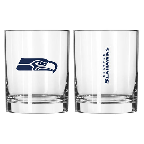 Seattle Seahawks 14oz Gameday rocks glass featuring team logo and design, perfect for football fans and game day celebrations.