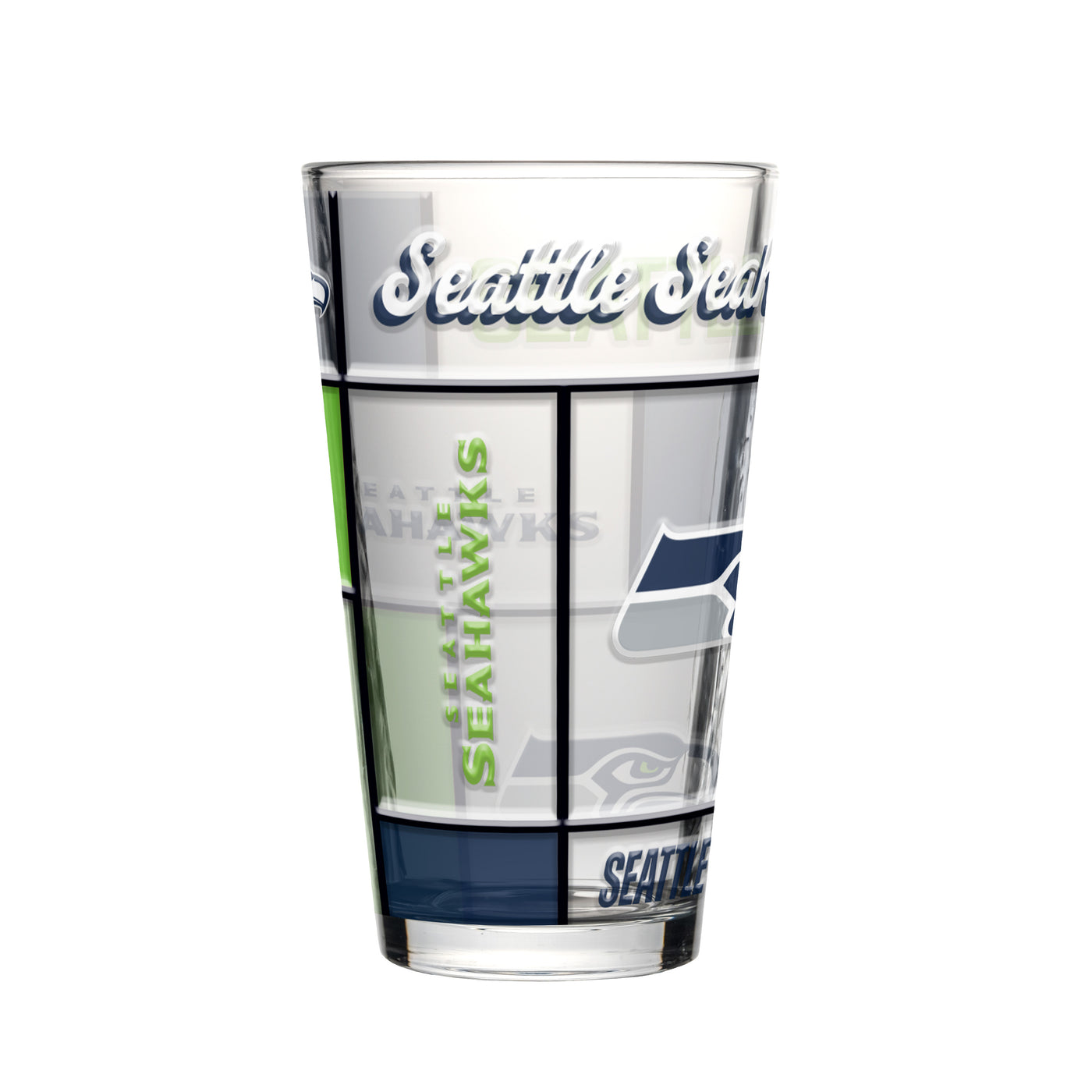 Seattle Seahawks 16oz Quilted Stained Pint Glass