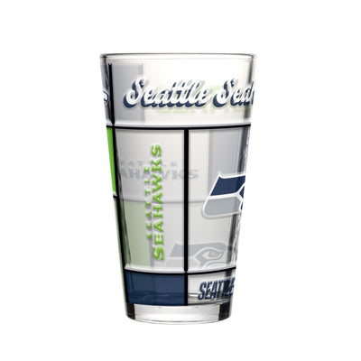 Seattle Seahawks 16oz Quilted Stained Pint Glass