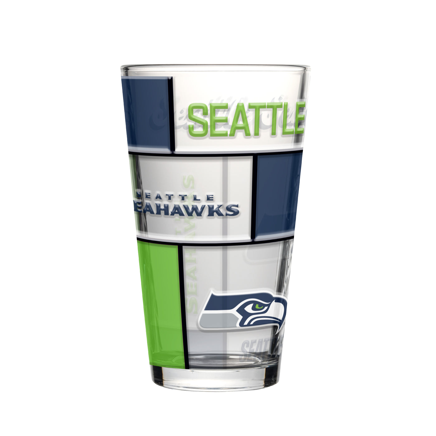 Seattle Seahawks 16oz Quilted Stained Pint Glass