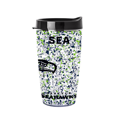 Seattle Seahawks 16oz Terrazzo Dbl Wall Clear Tumbler