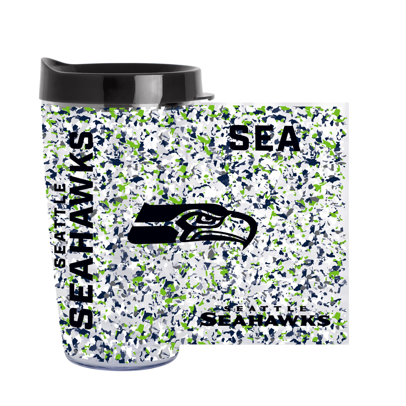 Seattle Seahawks 16oz Terrazzo Dbl Wall Clear Tumbler