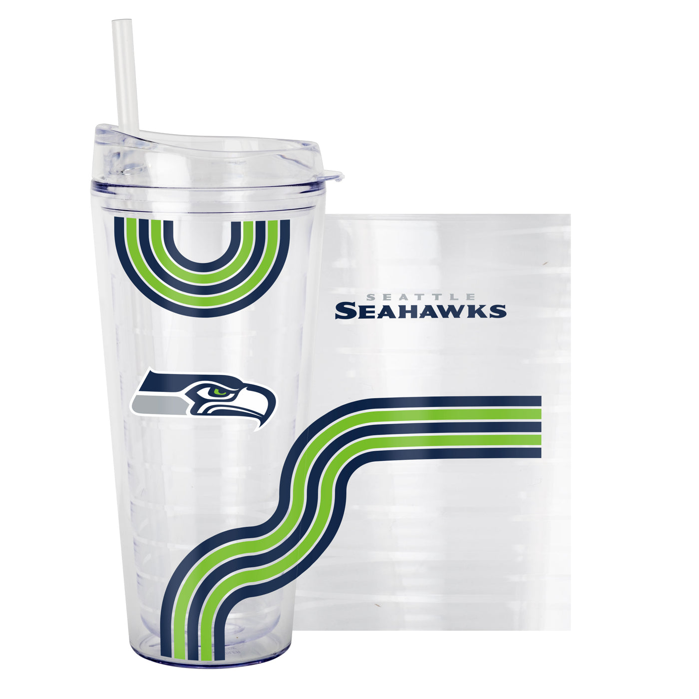 Seattle Seahawks 22oz Waves Dbl Wall Clear Tumbler