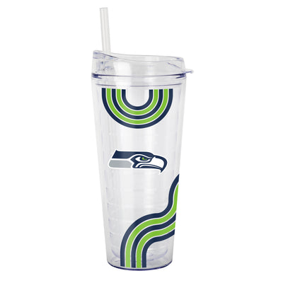 Seattle Seahawks 22oz Waves Dbl Wall Clear Tumbler