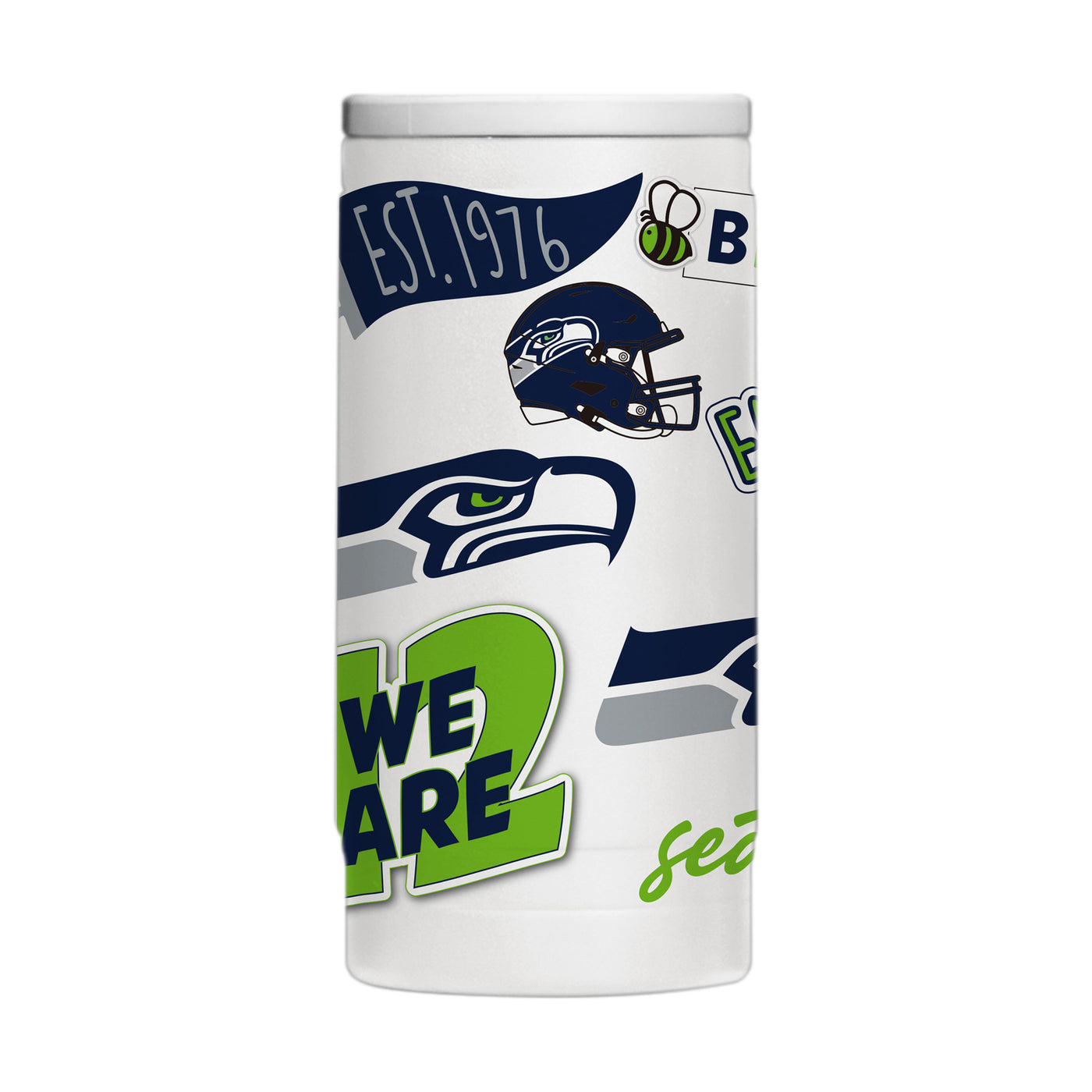 Seattle Seahawks 12oz Native Powdercoat SlimCan Coolie