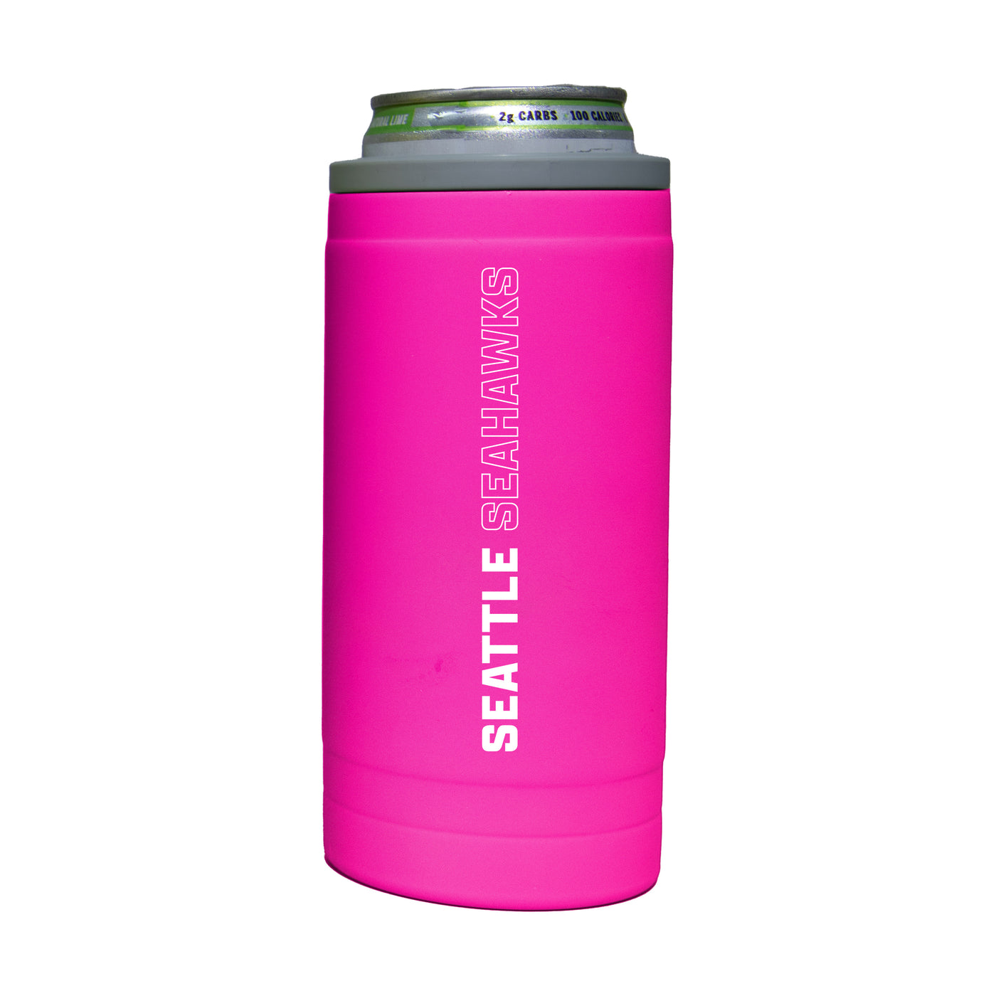 Seattle Seahawks 12oz Electric Stacked Soft Touch Slim Coolie