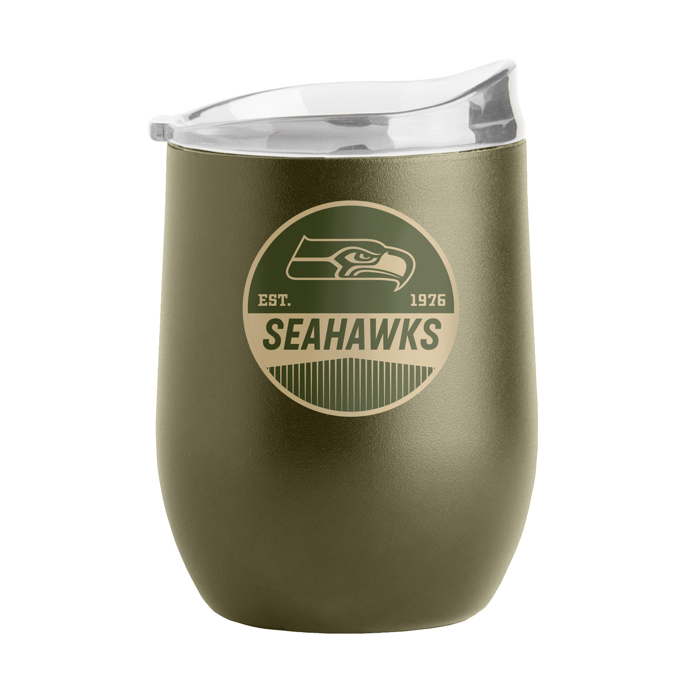 Seattle Seahawks 16oz Badge Powder Coat Curved Beverage - Logo Brands