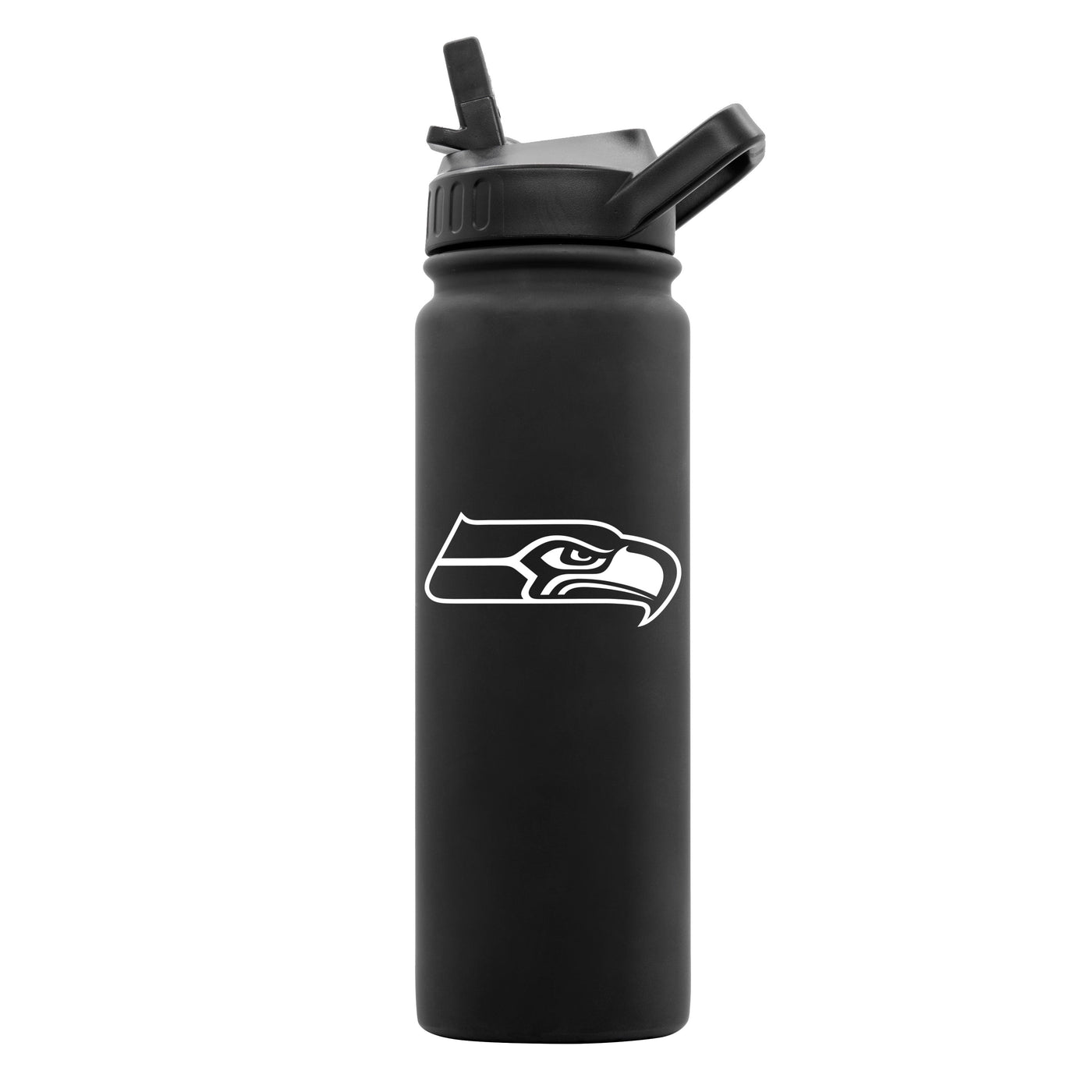 Seattle Seahawks 24oz Black Soft Touch Dbl Wall Btl - Logo Brands