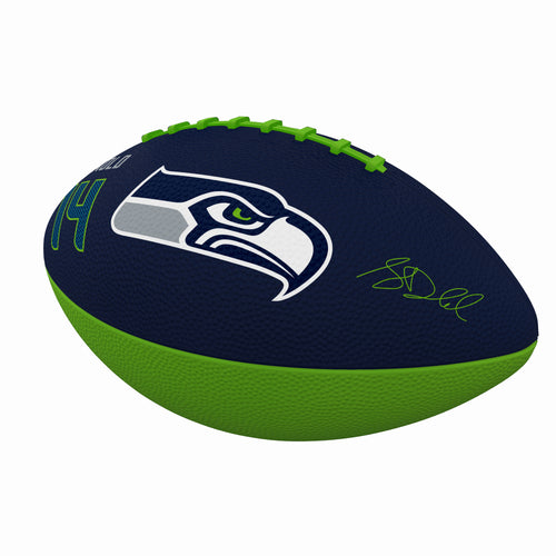 Junior Sam Darnold Seattle Seahawks rubber football for recreation by Logo Brands, featuring Seahawks team colors and player image.