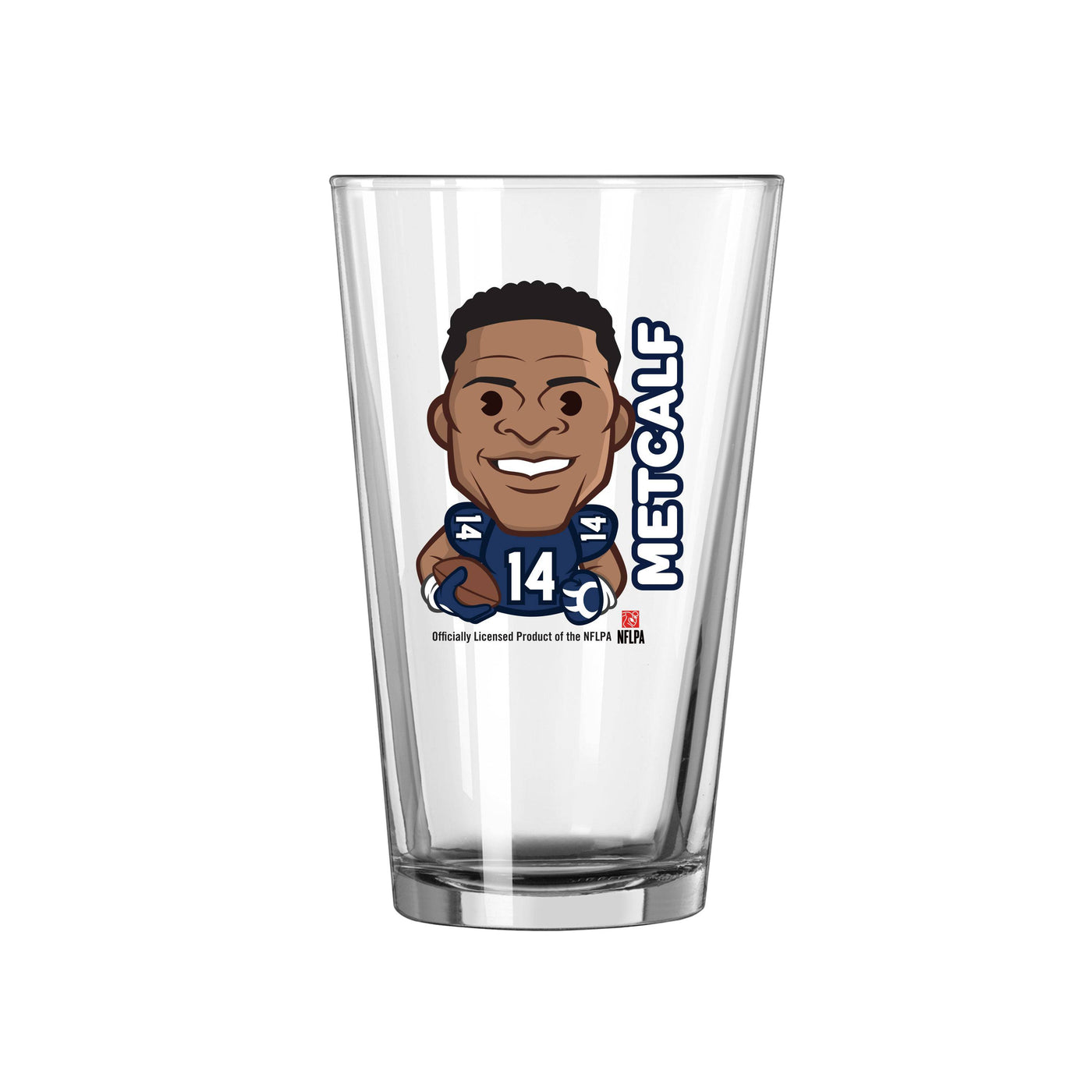 Seattle Seahawks DK Metcalf Caricature 16oz Pint Glass - Logo Brands