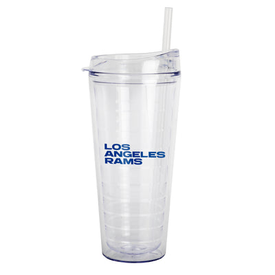 LA Rams 22oz Flipside Dbl Wall Clear Tumbler